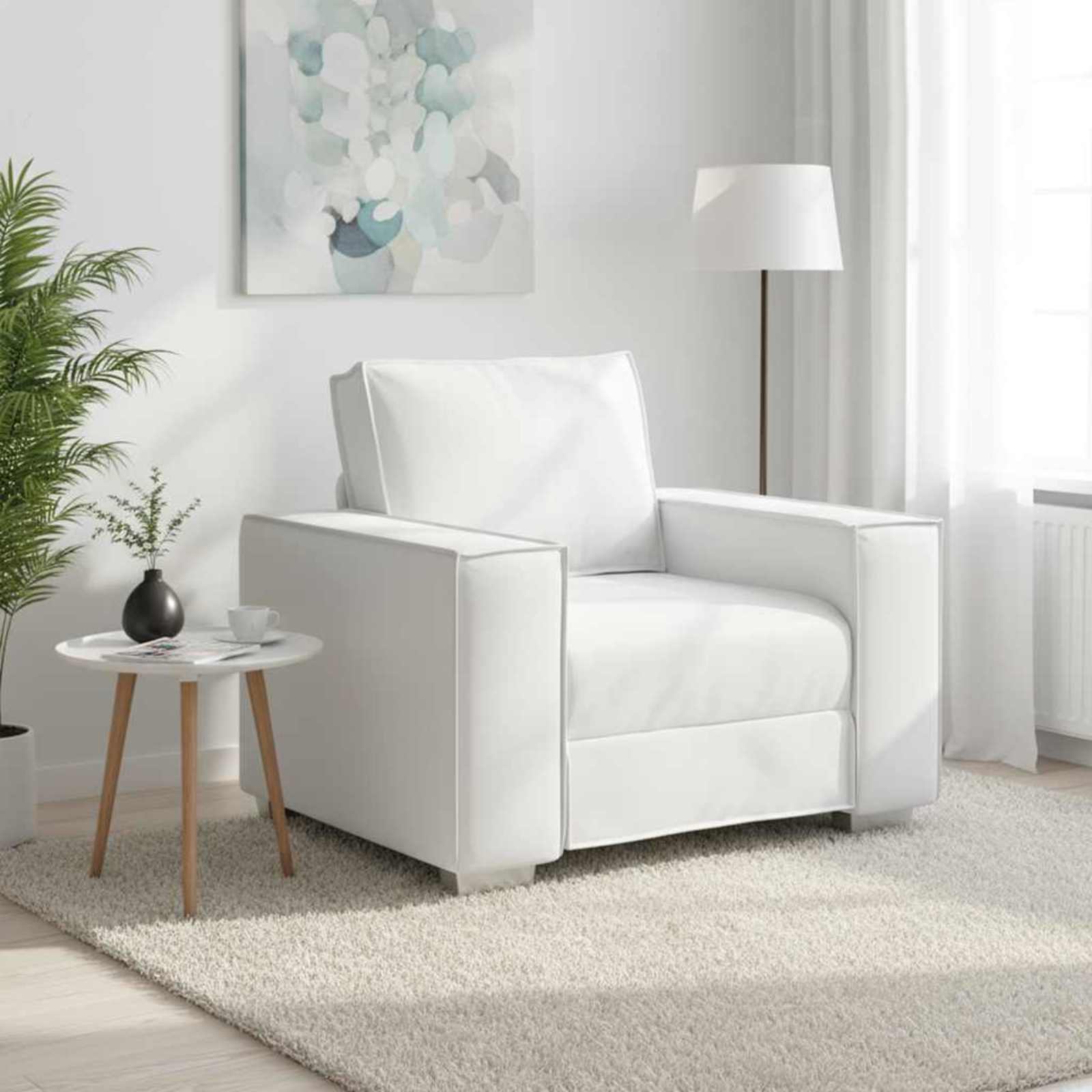Levně vidaXL Křeslo Bílý 100 cm Umělá kůže