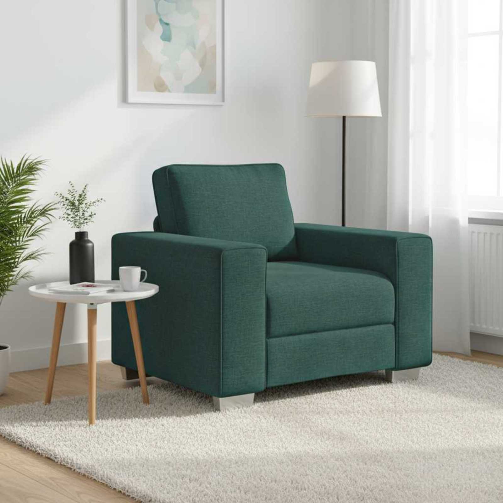 Levně vidaXL Křeslo Tmavě zelená 100 cm textil