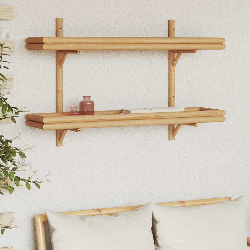Levně vidaXL Nástěnná polička s policí Hnědá 100 x 26 x 60 cm bambus