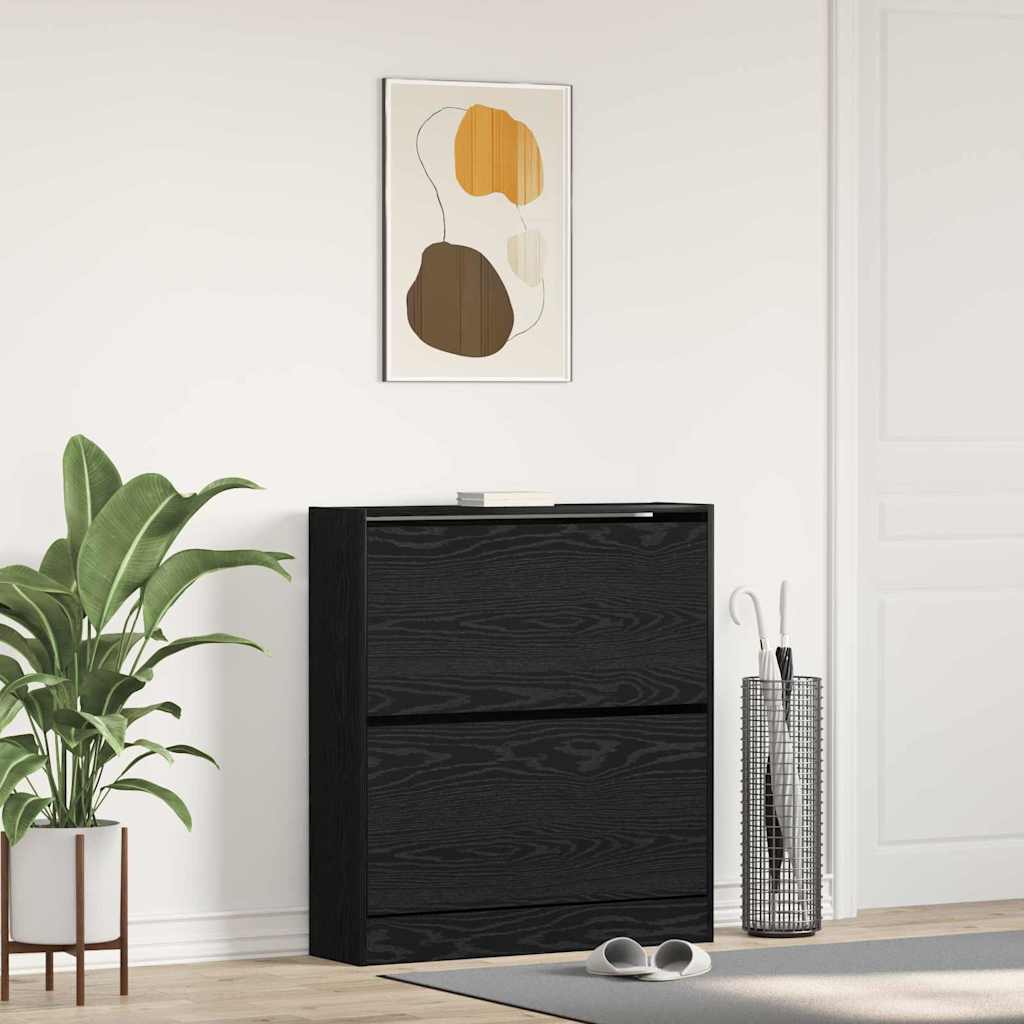 vidaXL Skříň na obuv Černý dub 80 x 21 x 87,5 cm kompozitní dřevo
