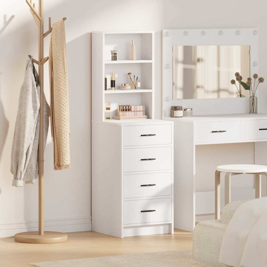 vidaXL Vysoký bufet se zásuvkou Bílá 40 x 41 x 135 cm Kompozitní dřevo