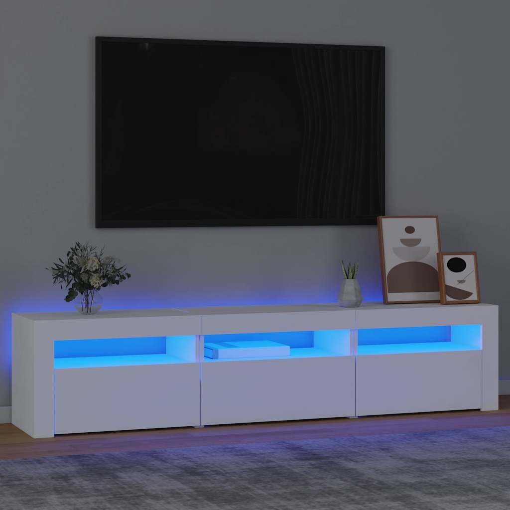 Levně vidaXL TV skříňka s LED osvětlením bílá 180 x 35 x 40 cm