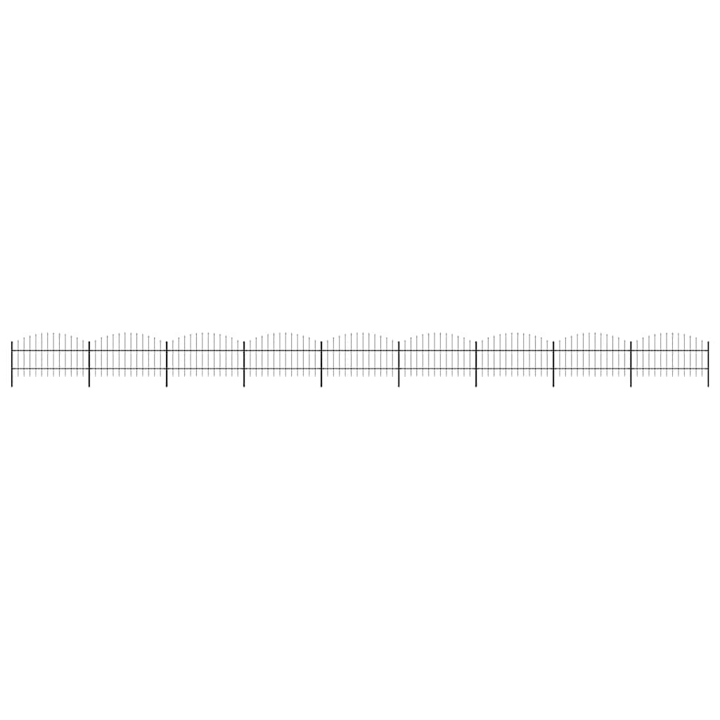 Levně vidaXL Zahradní plot s kopím nahoře ocelový 1603,5 x 100 cm černý