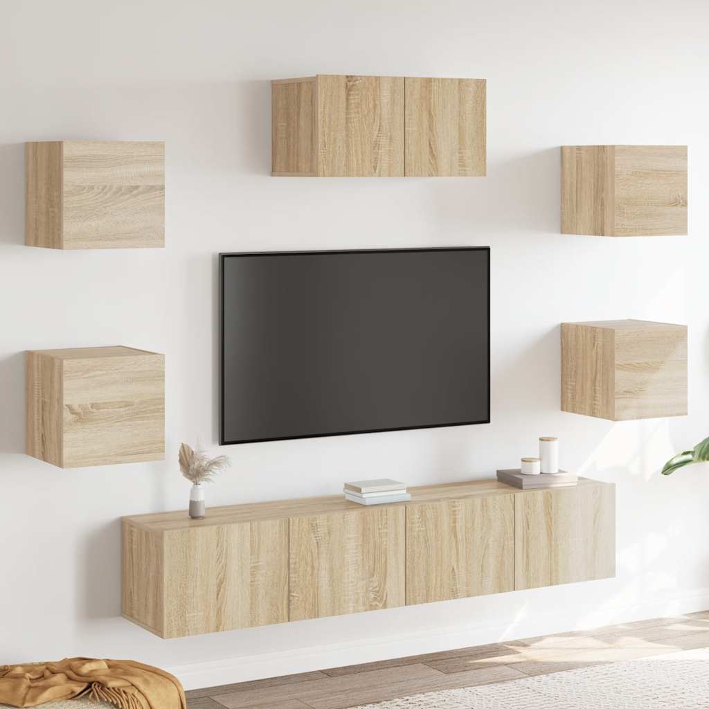 Levně vidaXL 7dílný set TV skříněk dub sonoma kompozitní dřevo