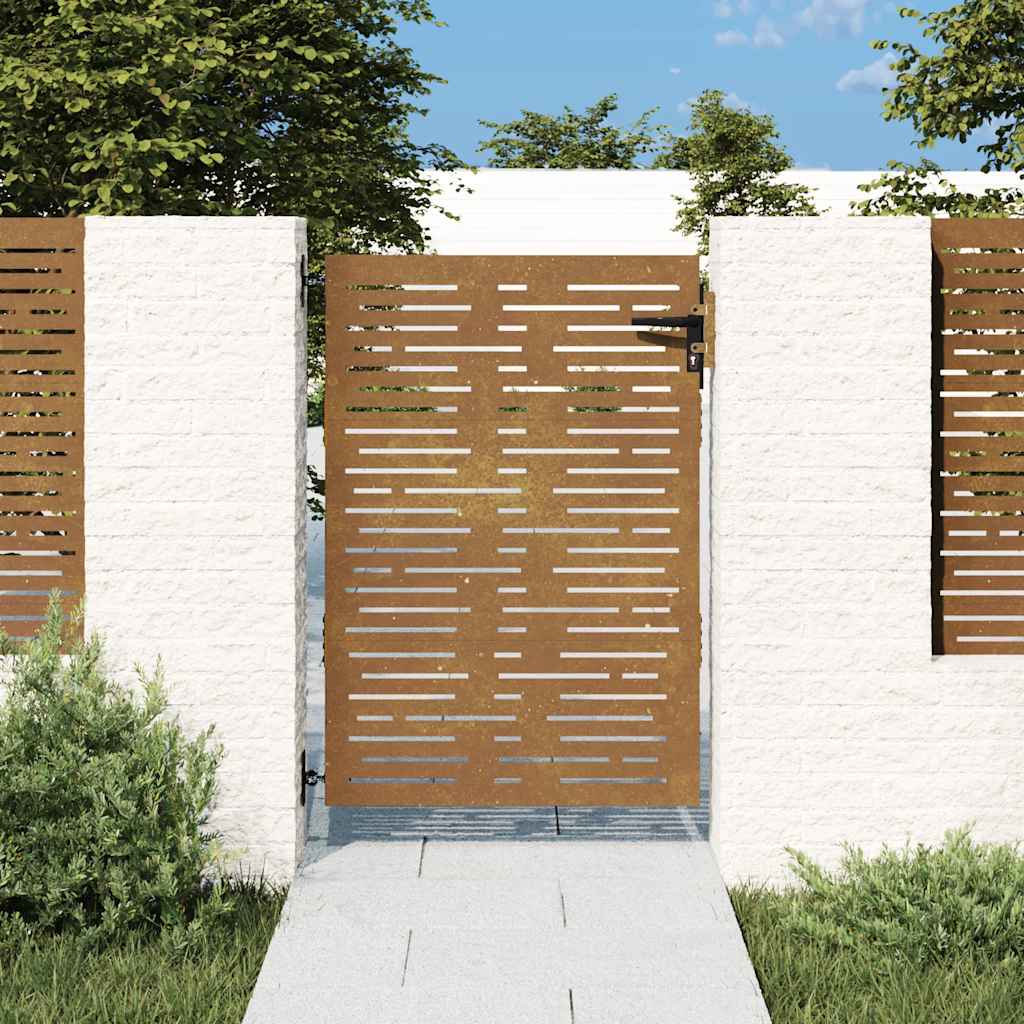 Levně vidaXL Zahradní branka 85 x 150 cm z corten oceli čtvercový design