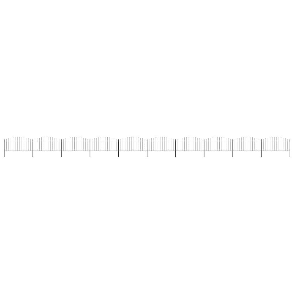Levně vidaXL Zahradní plot s kopím nahoře ocelový 1781,5 x 75 cm černý