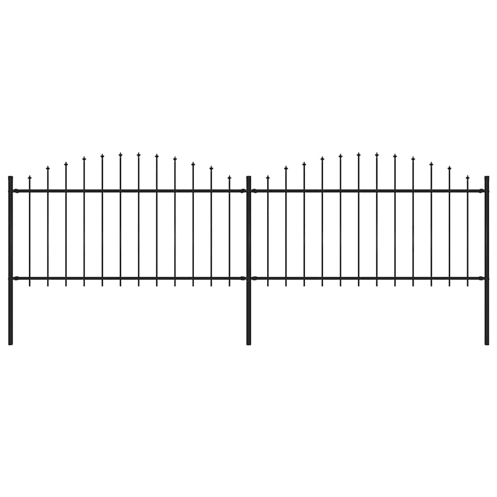 Levně vidaXL Zahradní plot s kopím nahoře ocelový 359 x 150 cm černý