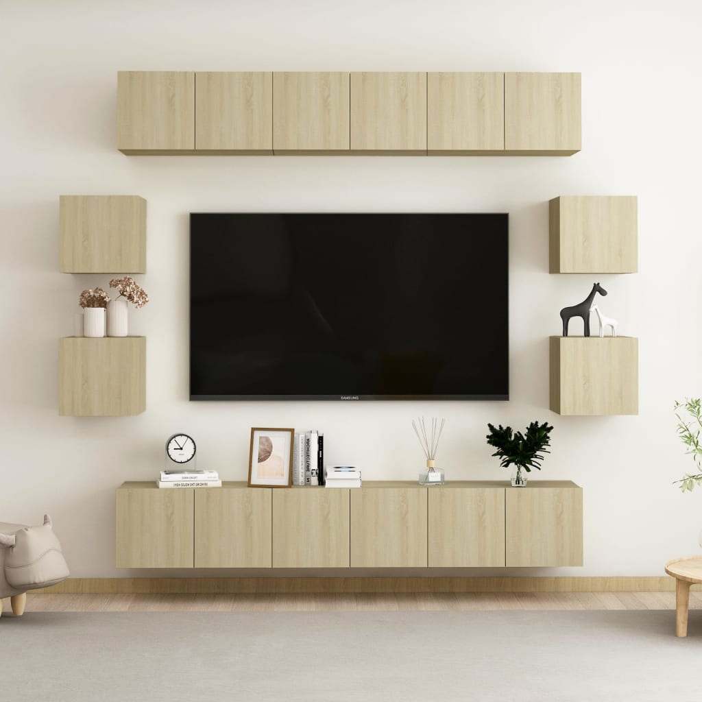 Levně vidaXL 10dílný set TV skříněk dub sonoma kompozitní dřevo