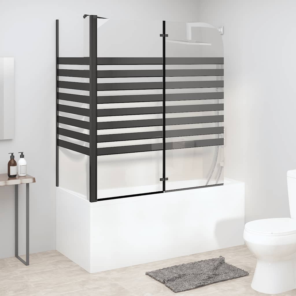 Levně vidaXL Vanová zástěna s pruhy 120 x 68 x 130 cm tvrzené sklo