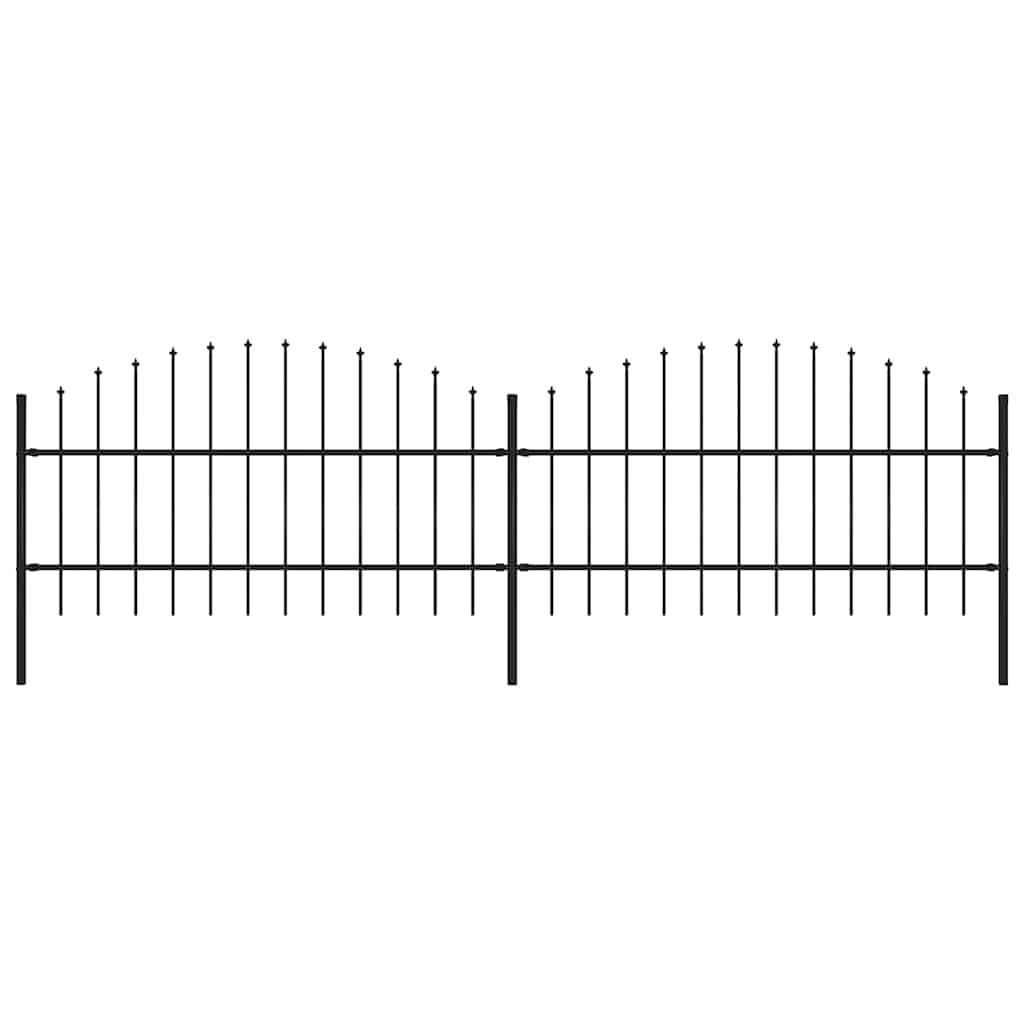 Levně vidaXL Zahradní plot s kopím nahoře ocelový 359 x 100 cm černý
