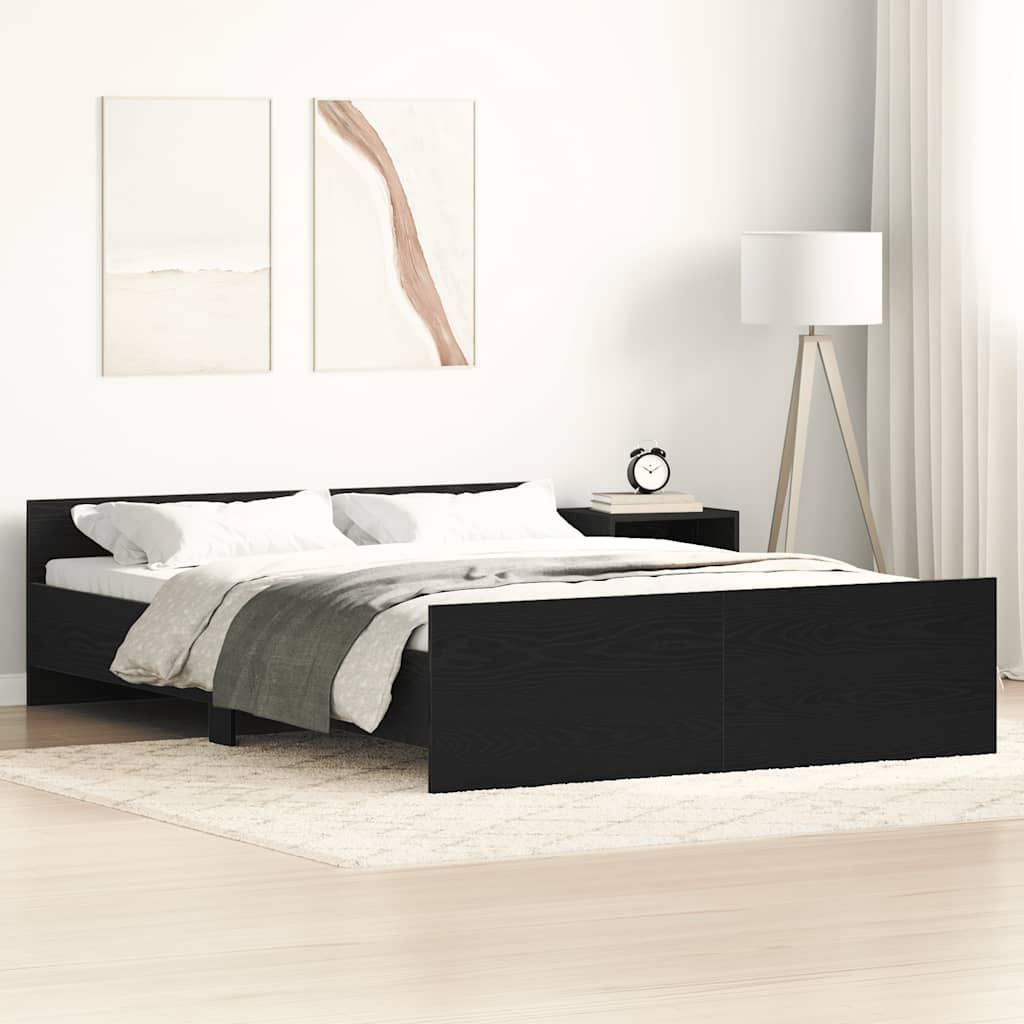 Levně vidaXL Rám postele bez matrace černý dub 140x200 cm kompozitní dřevo