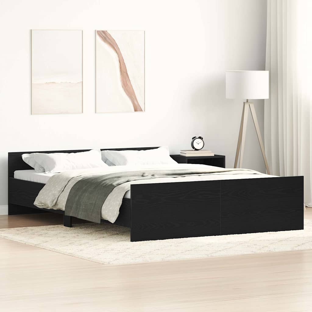 Levně vidaXL Rám postele bez matrace černý dub 135x190 cm kompozitní dřevo