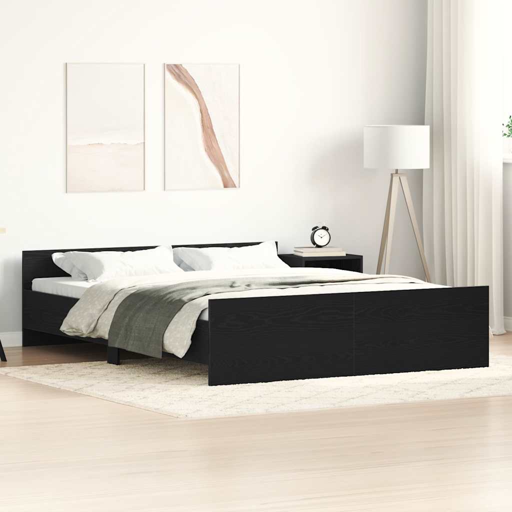 Levně vidaXL Rám postele bez matrace černý dub 150x200 cm kompozitní dřevo