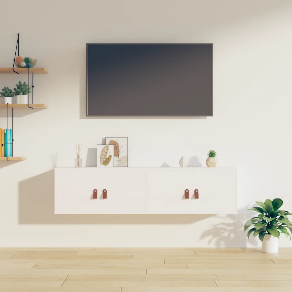 Levně vidaXL Nástěnné skříňky 2 ks bílé 60 x 30 x 30 cm masivní borové dřevo