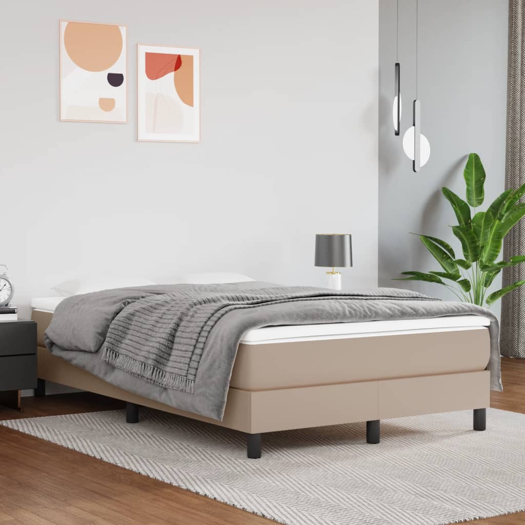 Levně vidaXL Taštičková matrace střední tvrdost cappuccino 120 x 200 x 20 cm umělá kůže