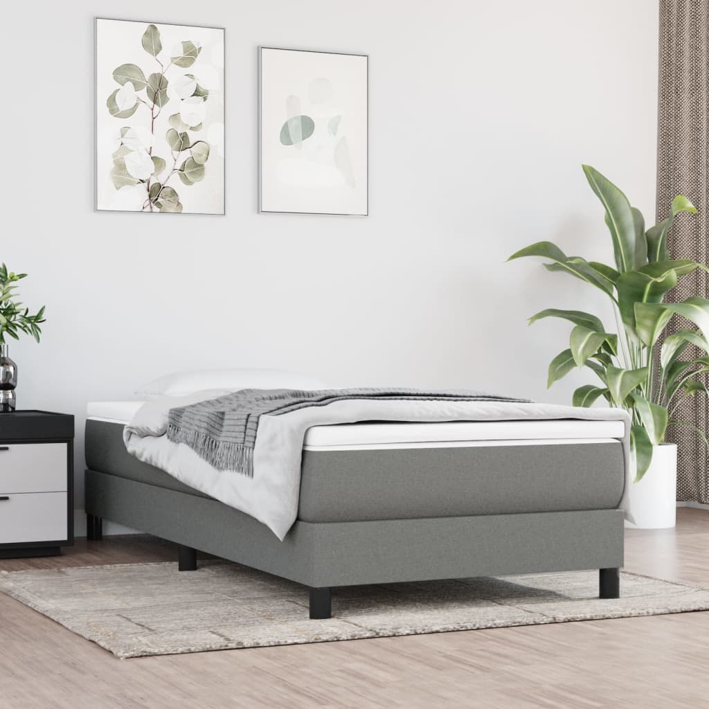 Levně vidaXL Taštičková matrace střední tvrdost tmavě šedá 90x190x20 cm textil