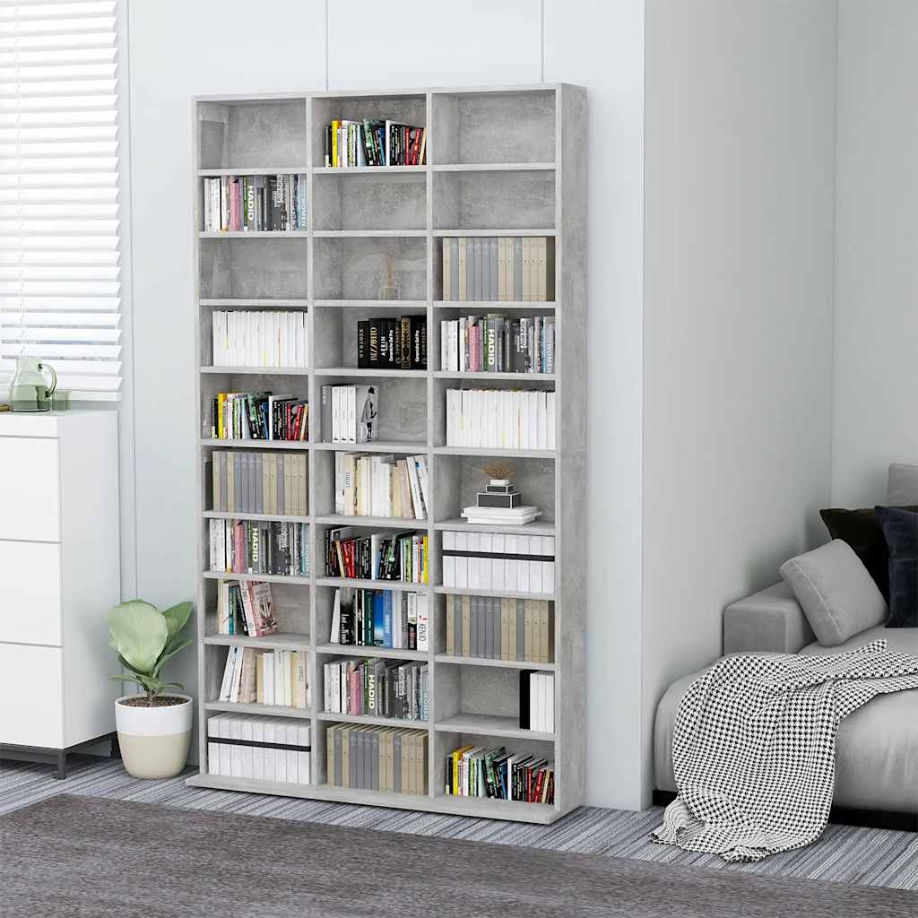 Levně vidaXL CD skříňka betonově šedá 102 x 16 x 177,5 cm kompozitní dřevo