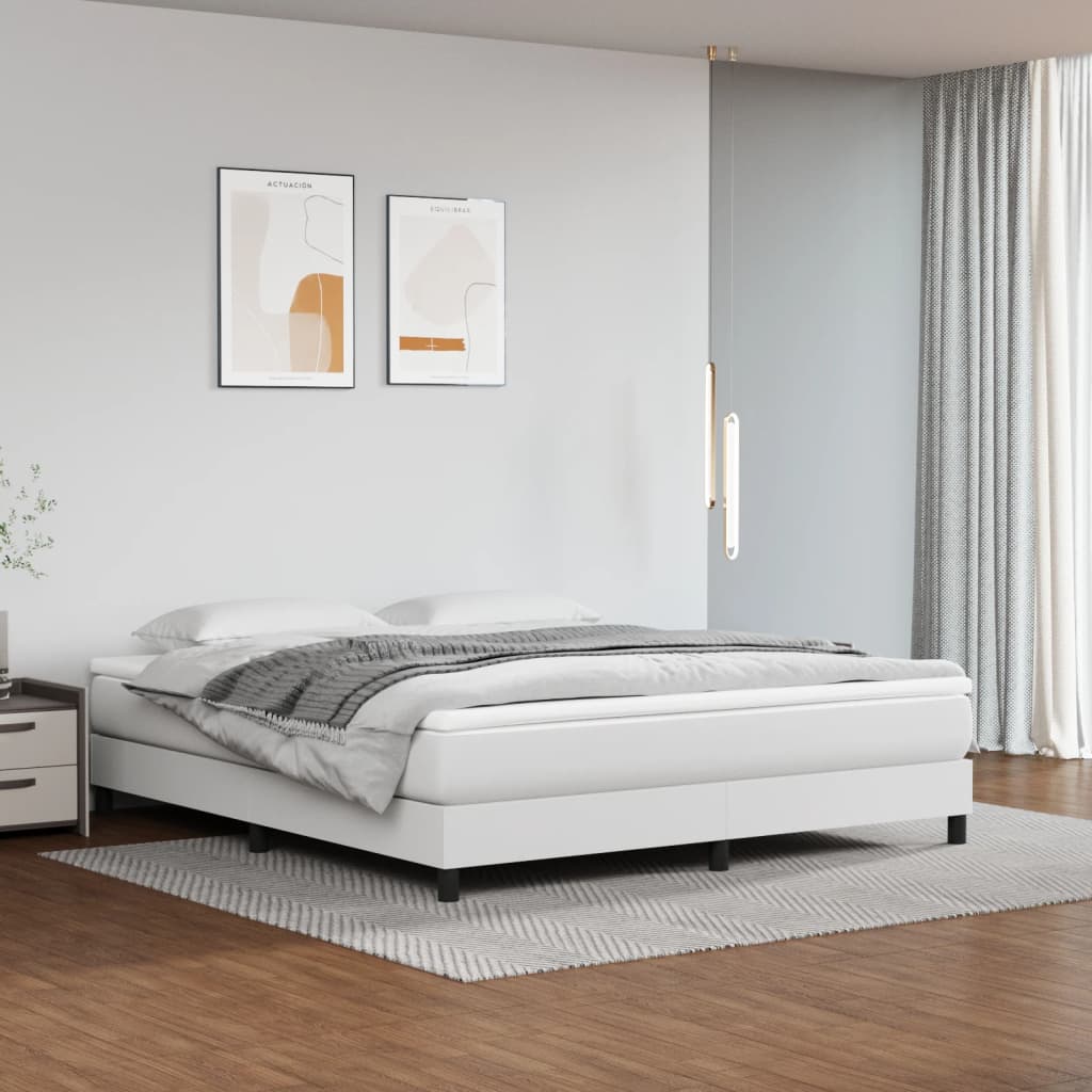 Levně vidaXL Taštičková matrace střední tvrdost bílá 180 x 200 x 20 cm umělá kůže