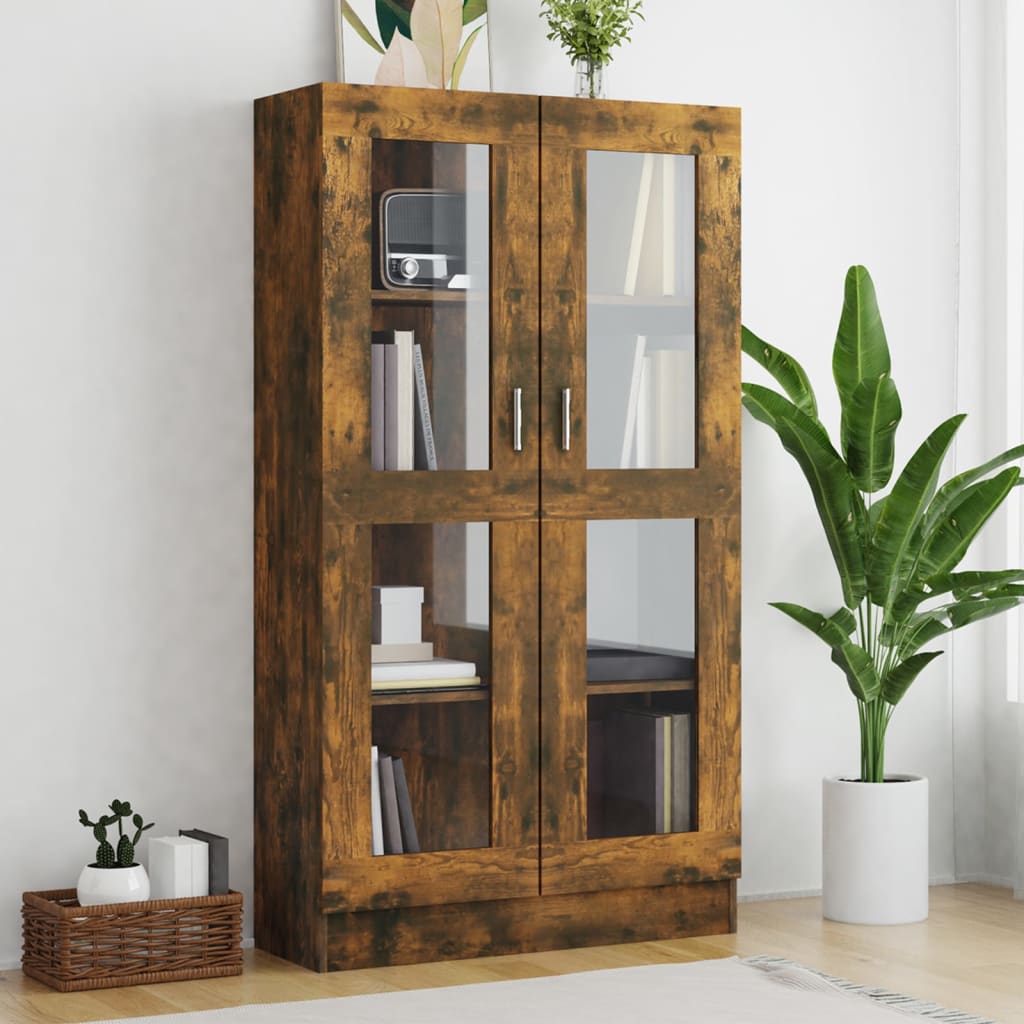 Levně vidaXL Vitrína kouřový dub 82,5 x 30,5 x 150 cm kompozitní dřevo