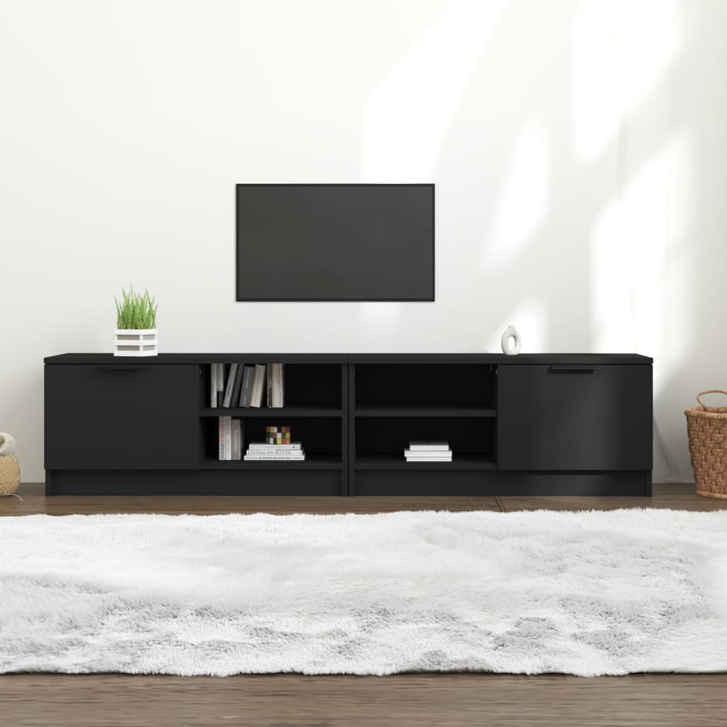 Levně vidaXL TV skříňky 2 ks černé 80 x 35 x 36,5 cm kompozitní dřevo