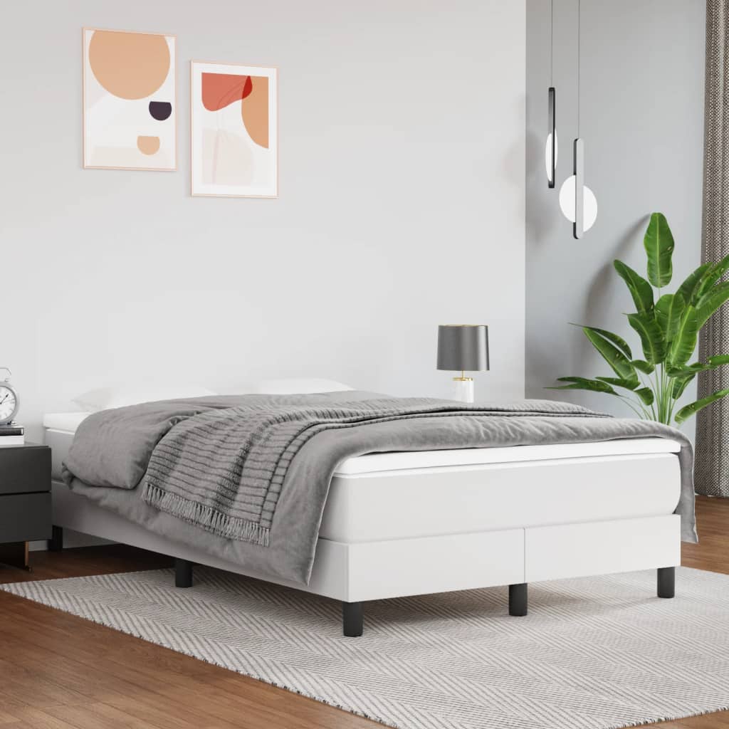 Levně vidaXL Taštičková matrace střední tvrdost bílá 120 x 200 x 20 cm umělá kůže