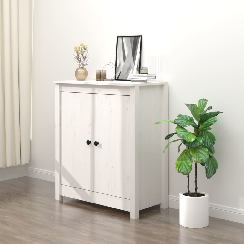 Levně vidaXL Příborník bílý 70 x 35 x 80 cm masivní borové dřevo