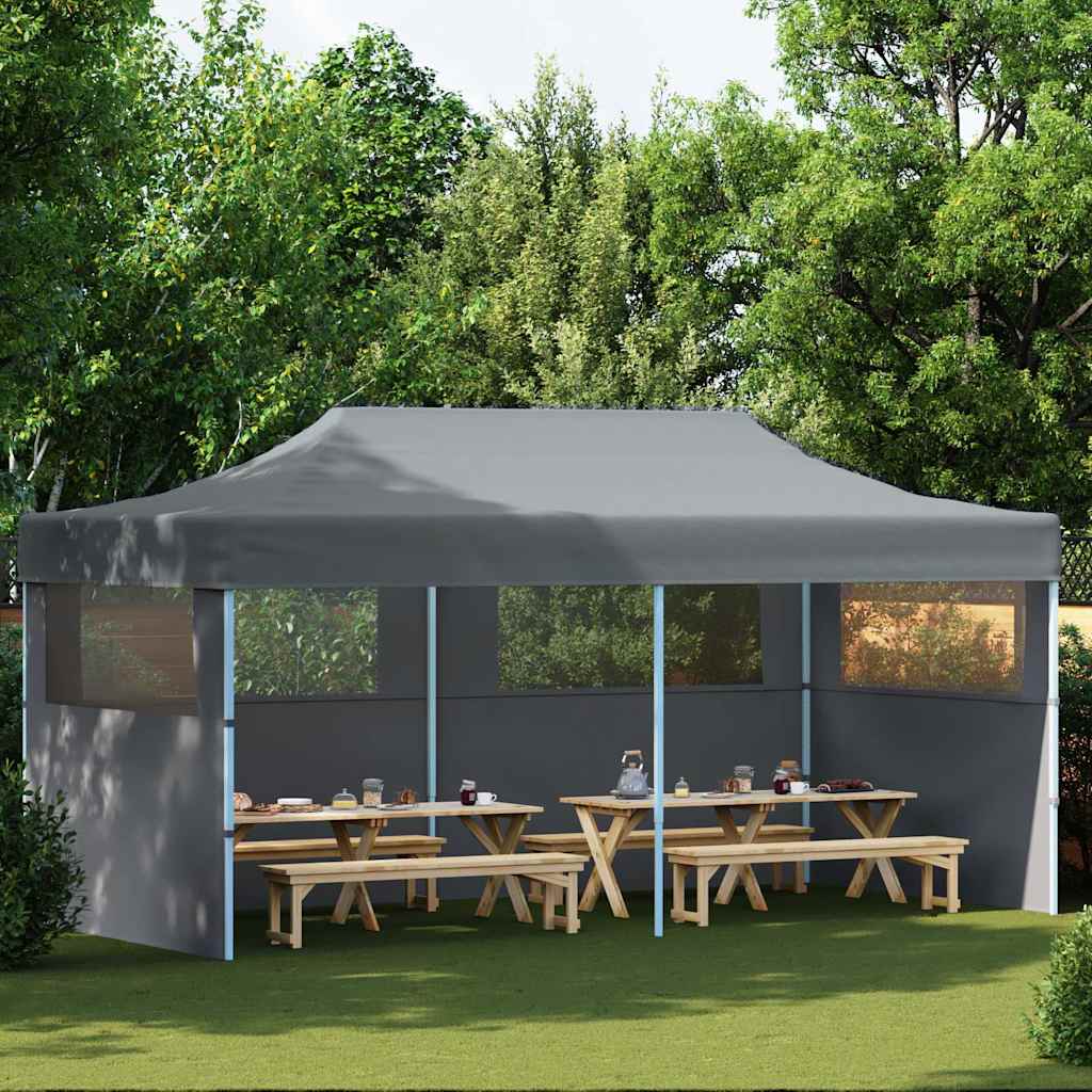 Levně vidaXL Skládací nůžkový party stan s bočními stěnami 3x6 m antracitový