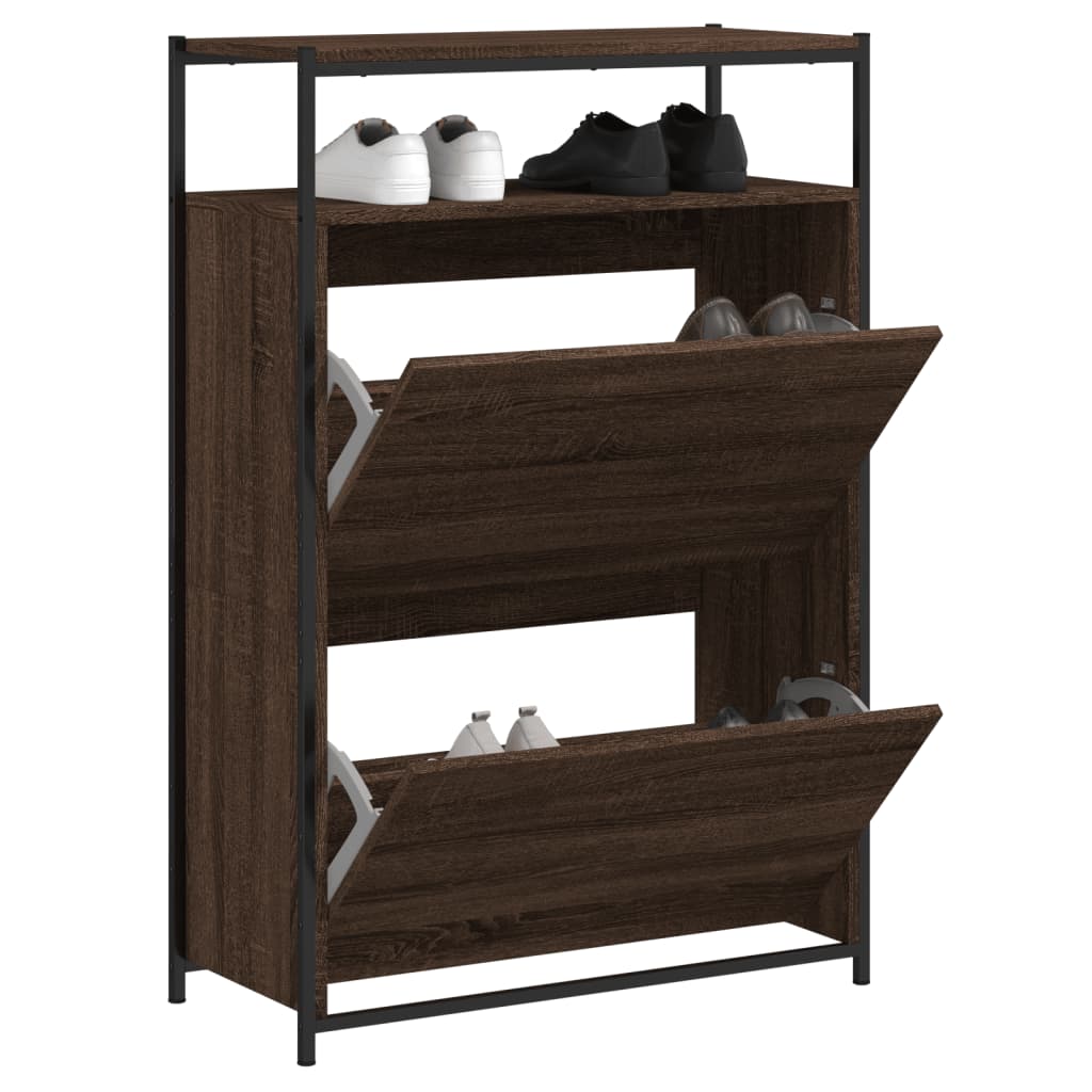 Levně vidaXL Botník hnědý dub 75 x 34 x 112 cm kompozitní dřevo