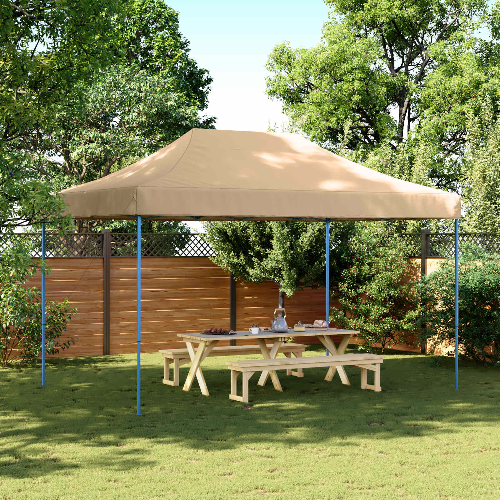 Levně vidaXL Skládací party stan pop-up béžový 440 x 292 x 315 cm