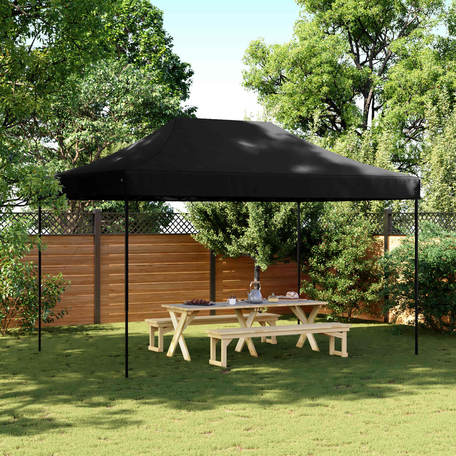 Levně vidaXL Skládací party stan pop-up černý 440 x 292 x 315 cm