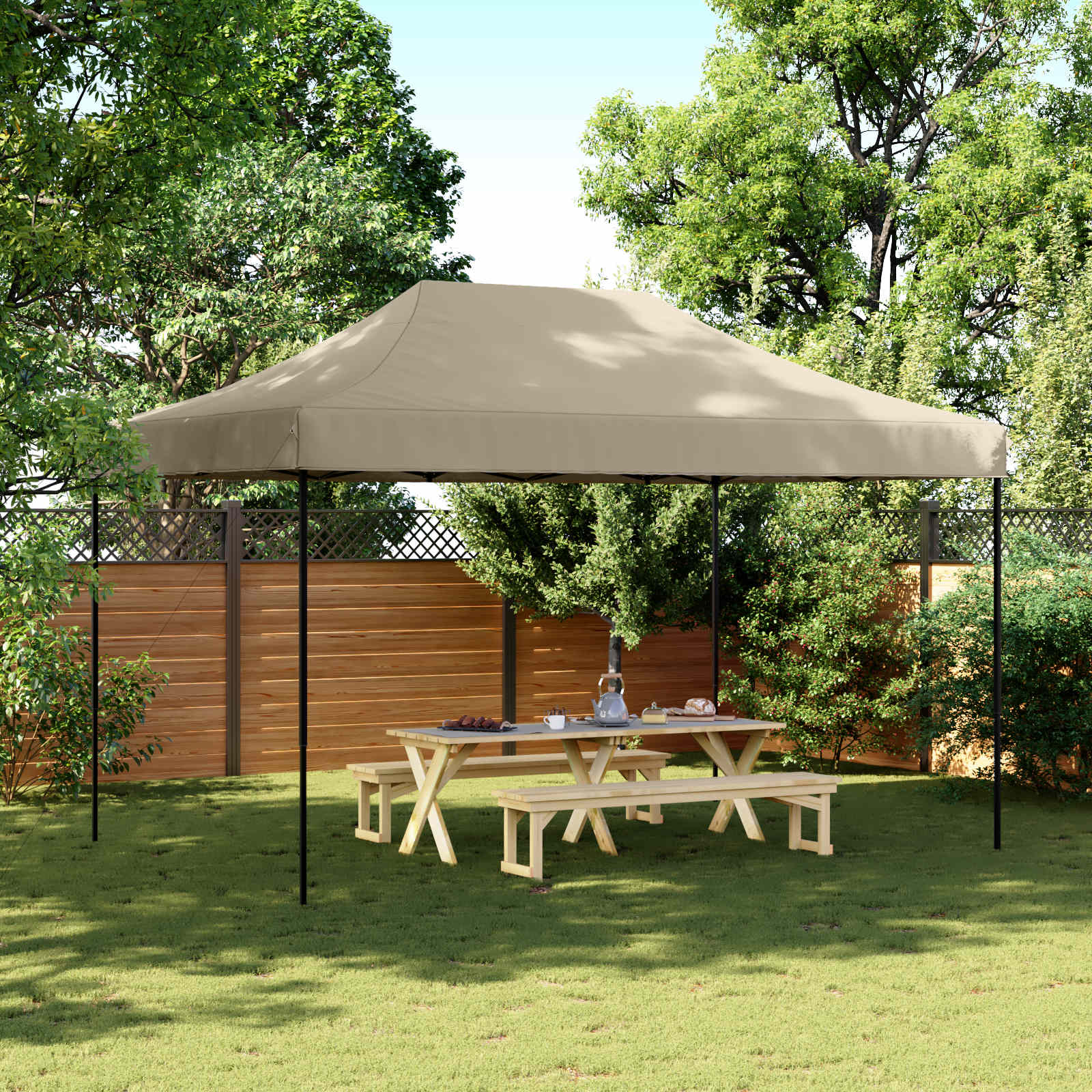 Levně vidaXL Skládací party stan pop-up taupe 440 x 292 x 315 cm