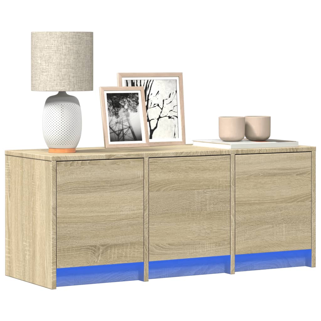 Levně vidaXL TV skříňka s LED dub sonoma 97 x 34 x 40 cm kompozitní dřevo