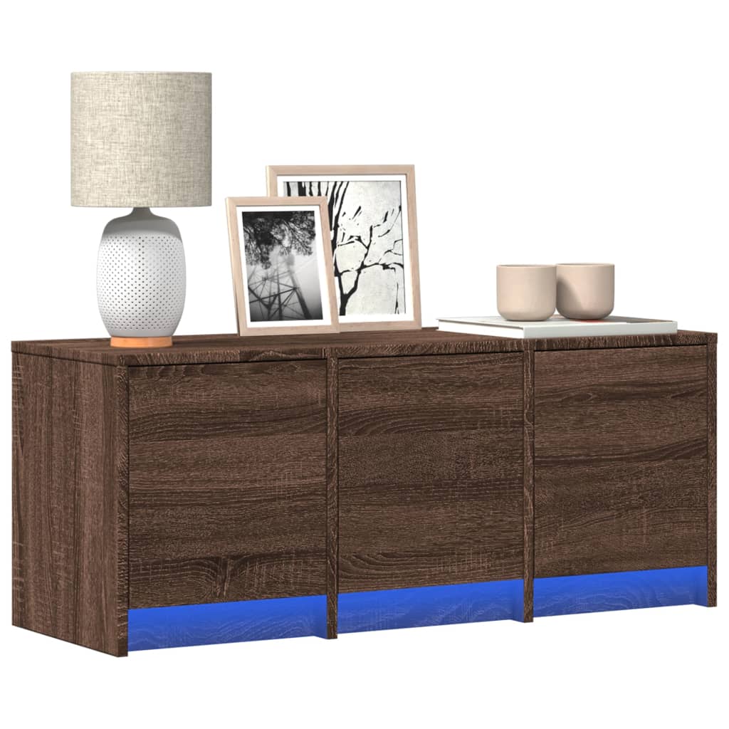 Levně vidaXL TV skříňka s LED hnědý dub 97 x 34 x 40 cm kompozitní dřevo