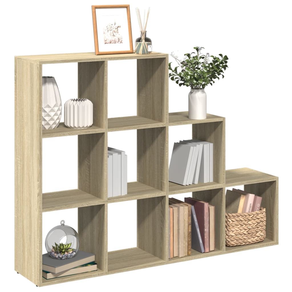 Levně vidaXL Knihovna/dělící stěna 3patrová dub sonoma 137,5x29x103,5 cm