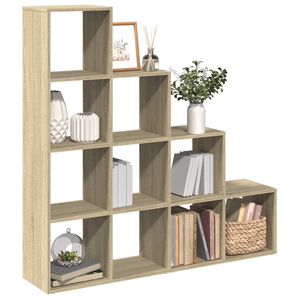 Levně vidaXL Knihovna/dělící stěna 4patrová dub sonoma 131,5x29x131,5 cm