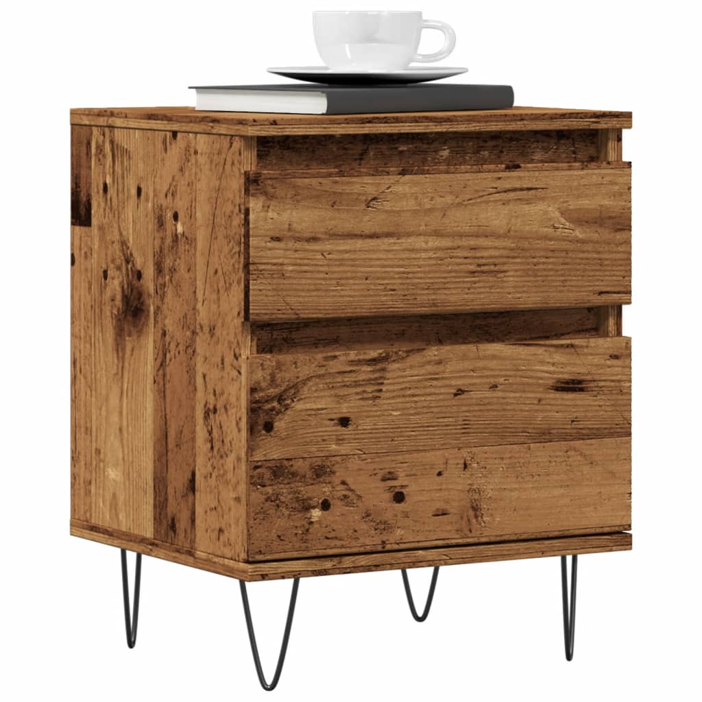Levně vidaXL Noční stolky 2 ks old wood 40 x 35 x 50 cm kompozitní dřevo