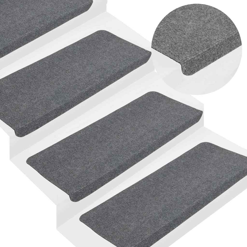 Levně vidaXL Samolepicí podložky na schody 30 ks šedé 65x24,5x3,5 cm