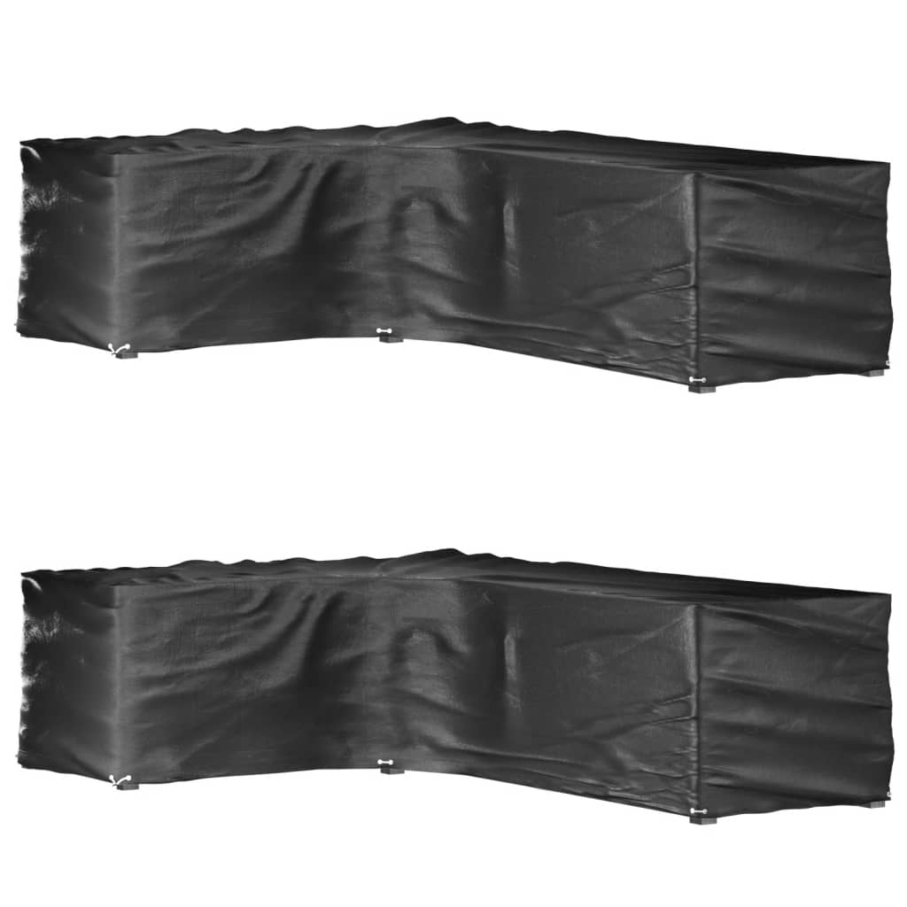 Levně vidaXL Plachty na zahradní nábytek tvar L 2 ks 16 oček 210x260x80 cm