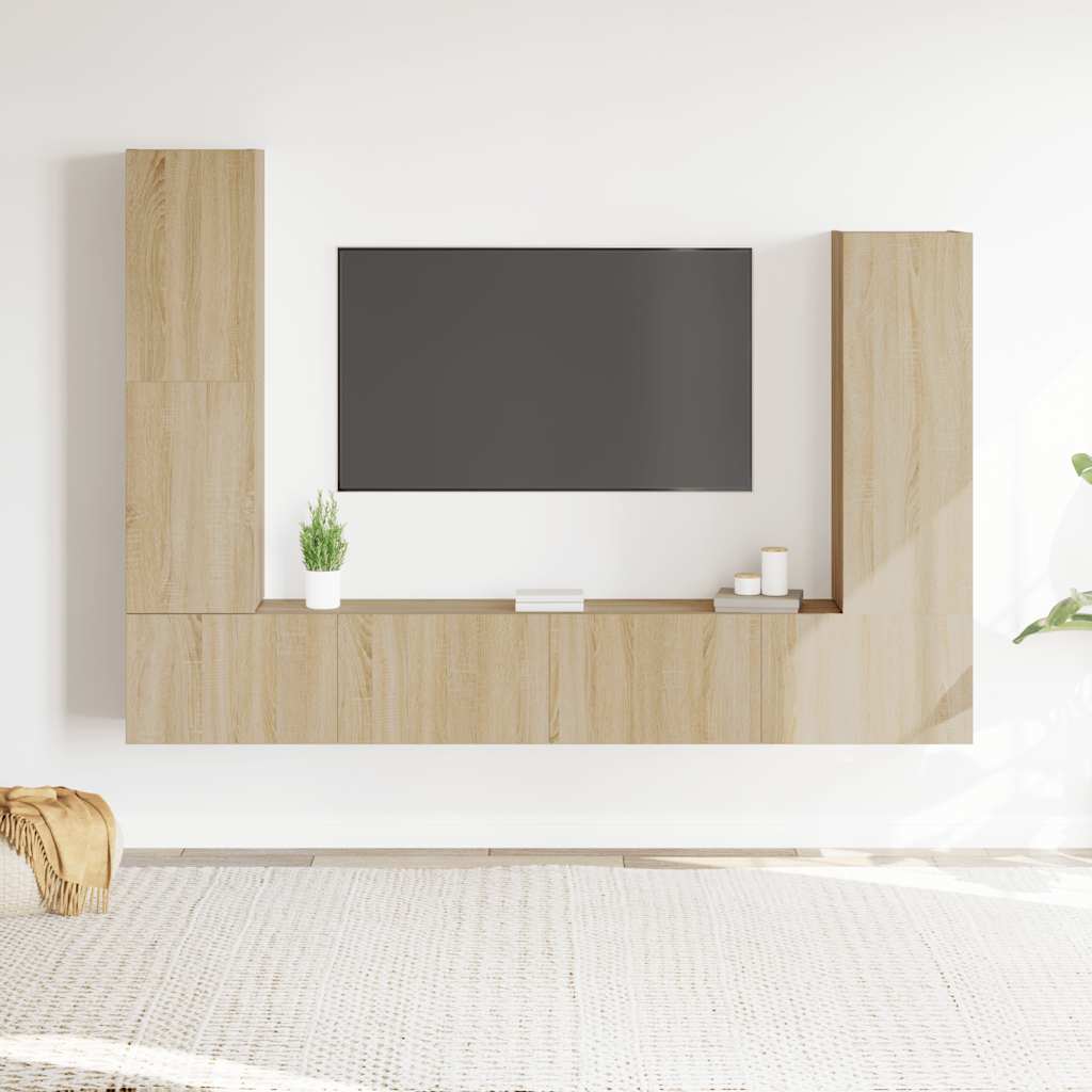 Levně vidaXL 4dílný set TV skříněk dub sonoma kompozitní dřevo