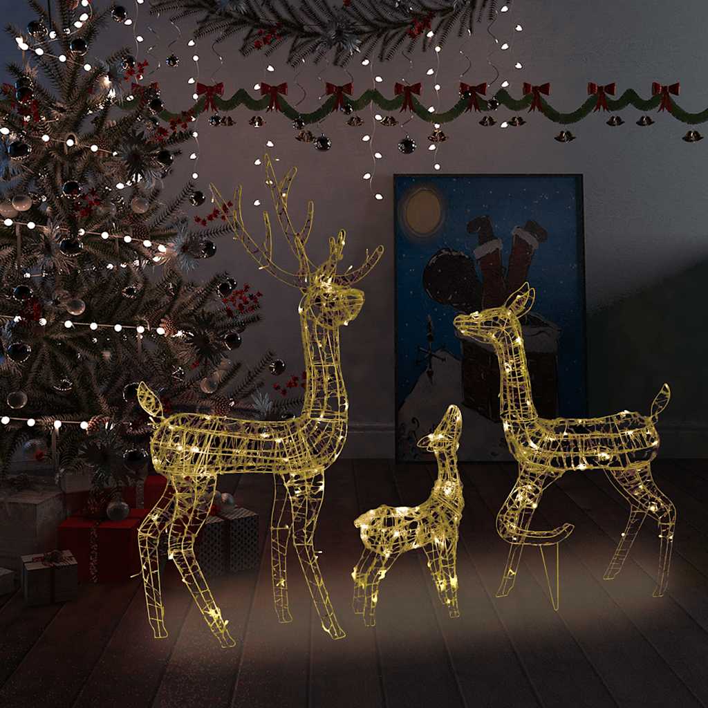 Levně vidaXL Vánoční dekorace akrylová sobí rodinka 300 LED diod teplá bílá