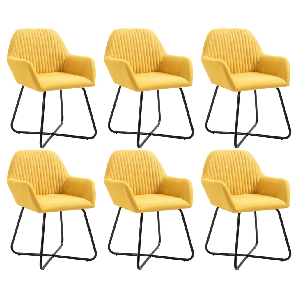 Levně vidaXL Jídelní židle 6 ks žluté textil