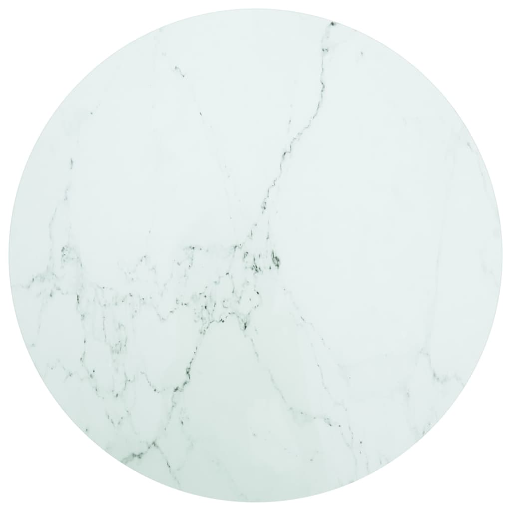 Levně vidaXL Stolní deska bílá Ø 80 x 1 cm tvrzené sklo mramorový design