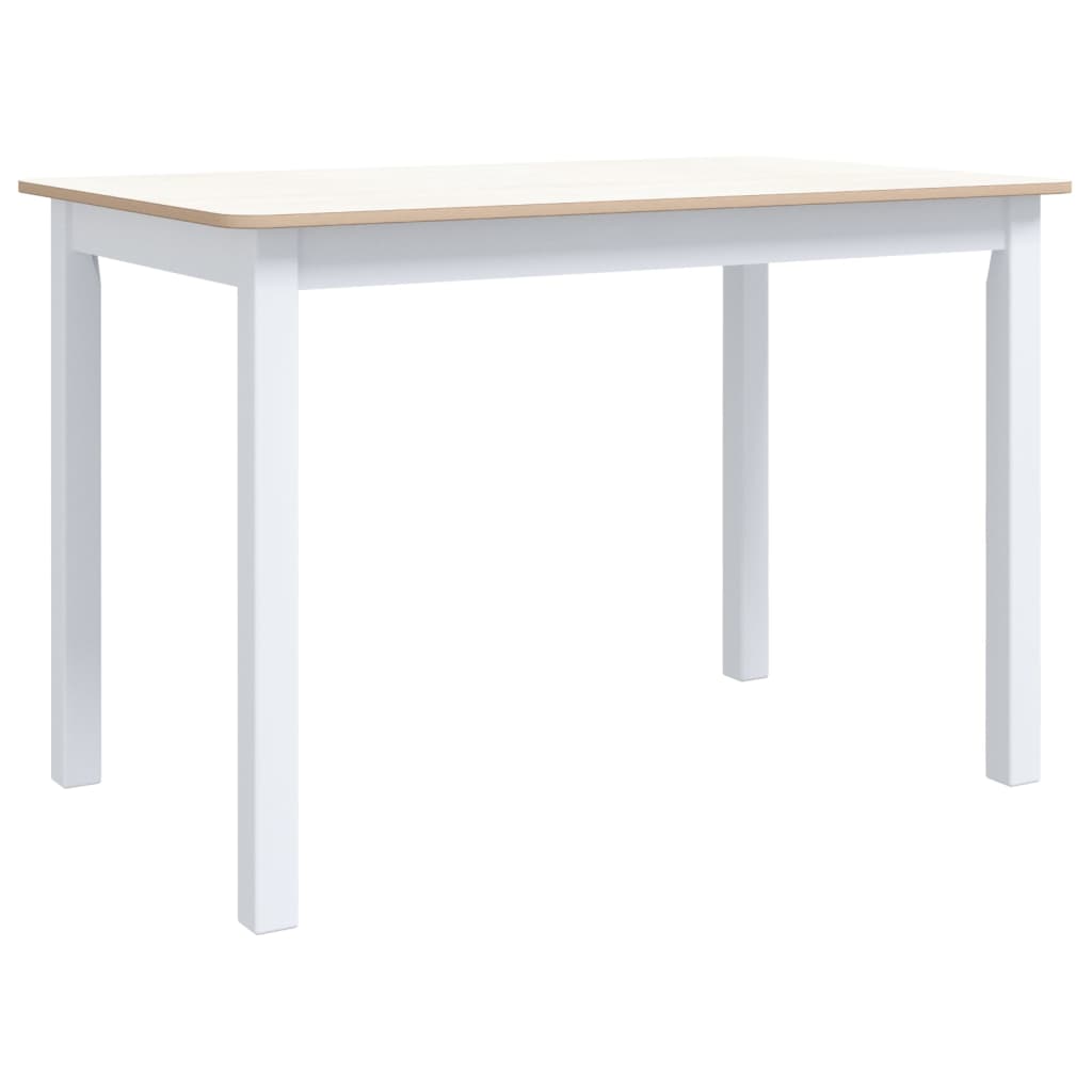 vidaXL Jídelní stůl bílo-hnědý 114 x 71 x 75 cm masivní kaučukovník
