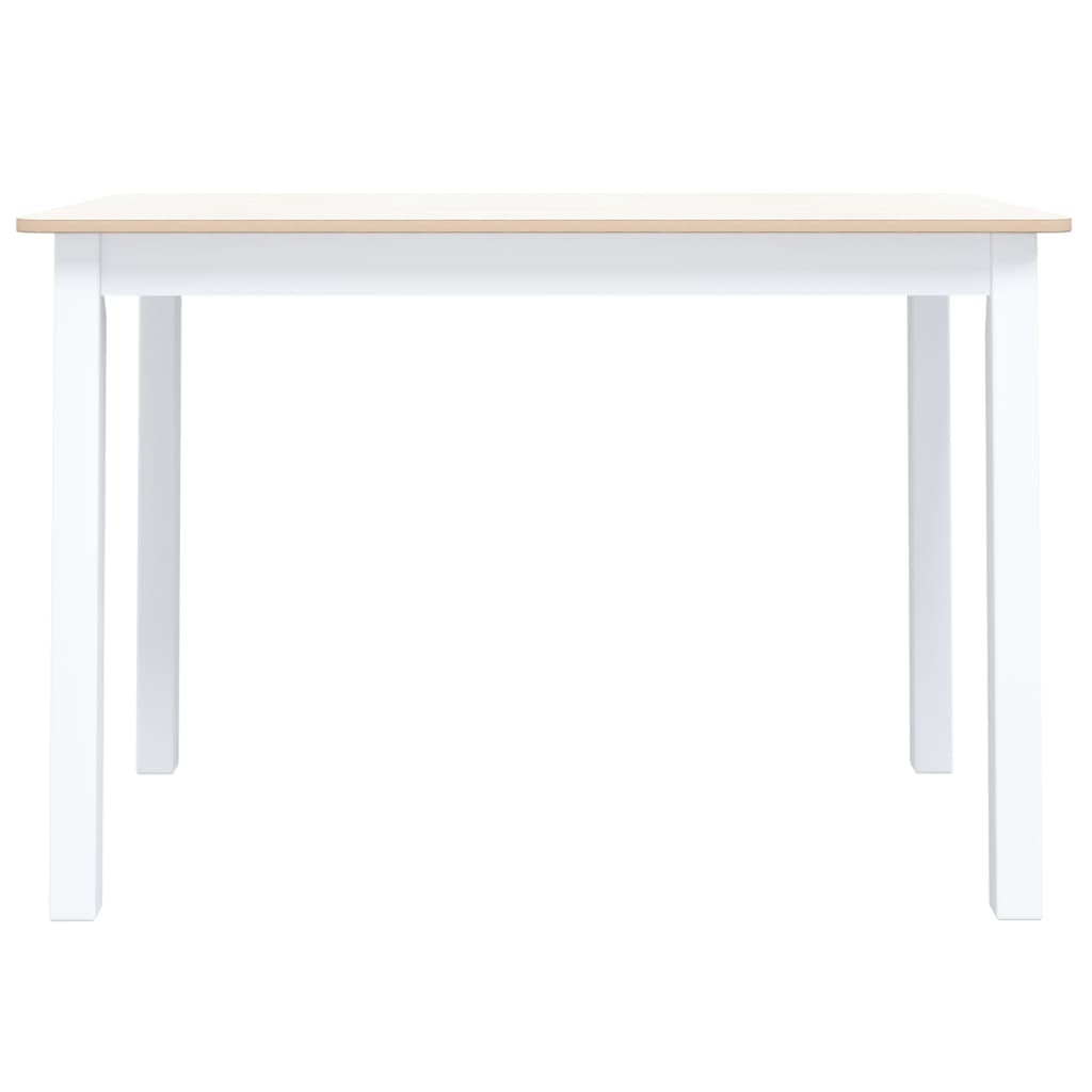 vidaXL Jídelní stůl bílo-hnědý 114 x 71 x 75 cm masivní kaučukovník