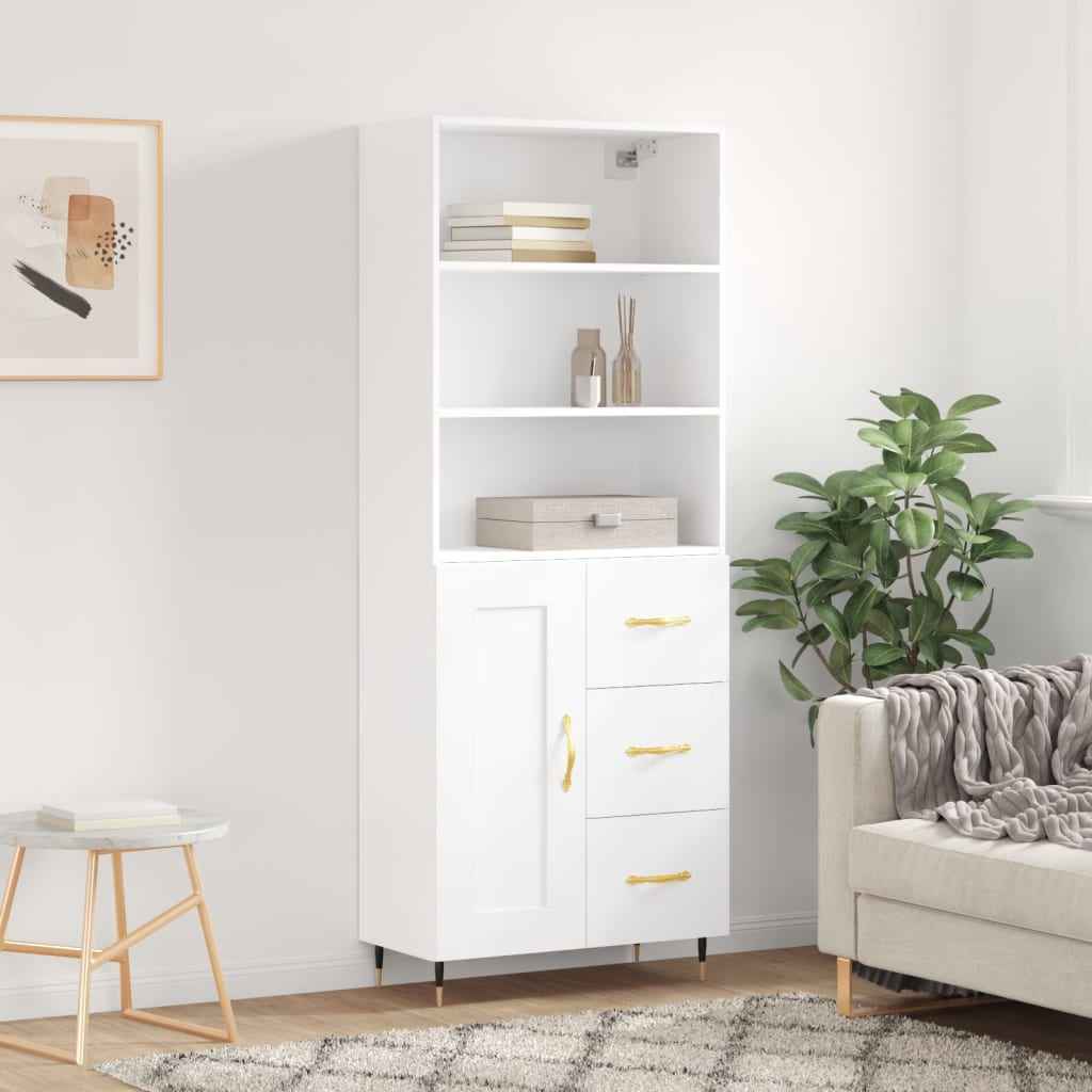 vidaXL Skříň highboard bílá 69,5 x 34 x 180 cm kompozitní dřevo
