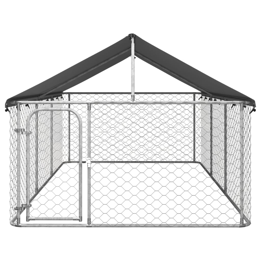 vidaXL Venkovní psí kotec se střechou 400 x 200 x 150 cm