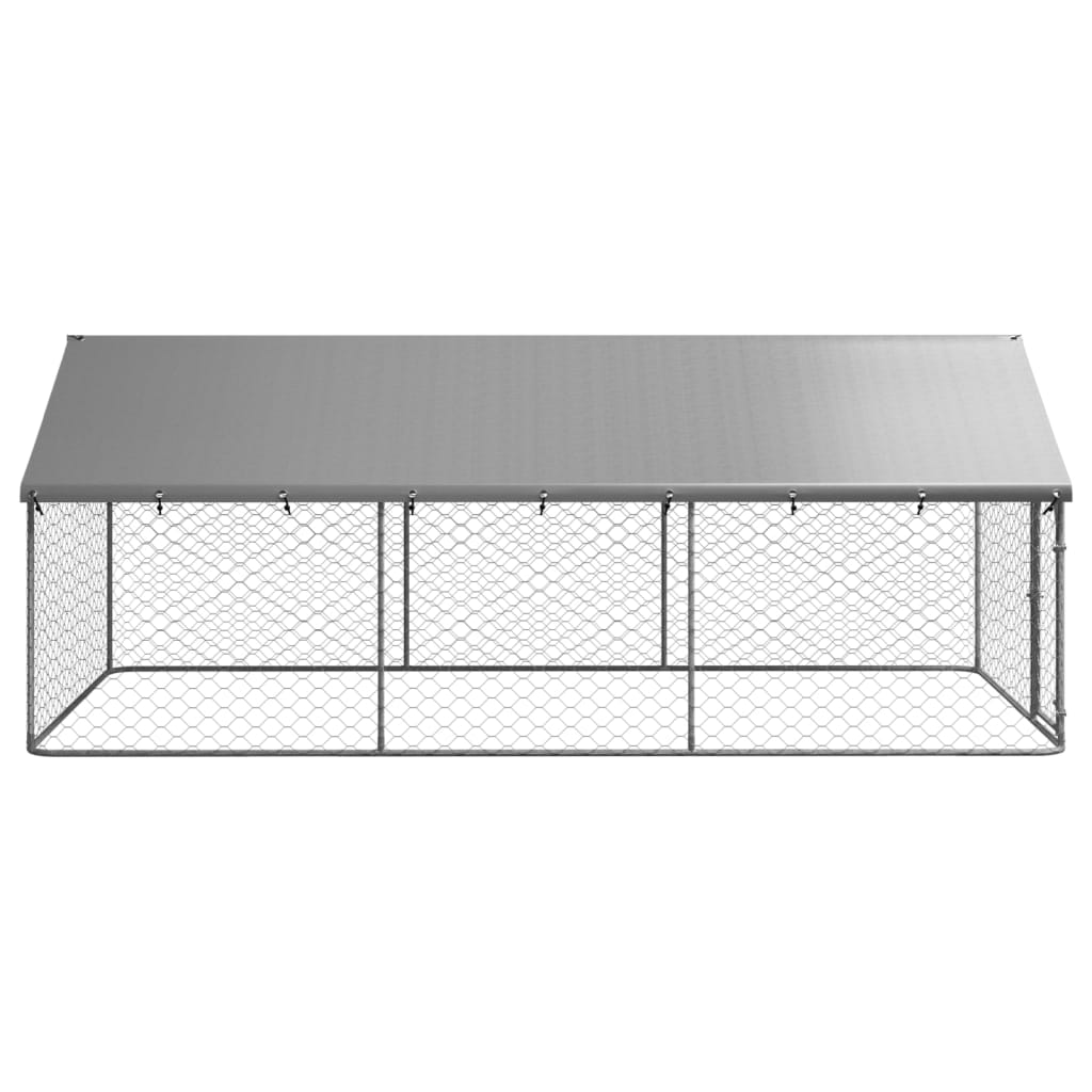vidaXL Venkovní psí kotec se střechou 400 x 200 x 150 cm