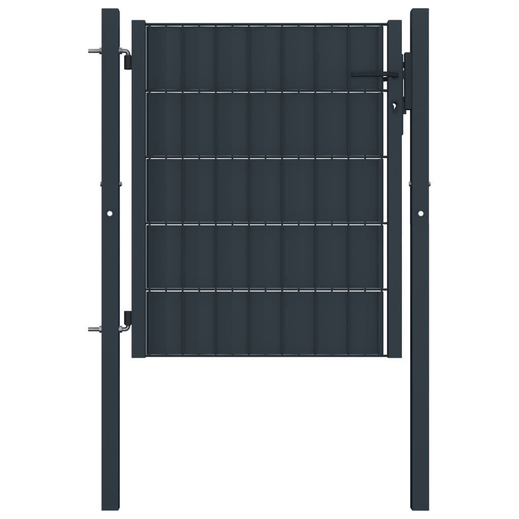 Levně vidaXL Plotová branka PVC a ocel 100 x 100 cm antracitová