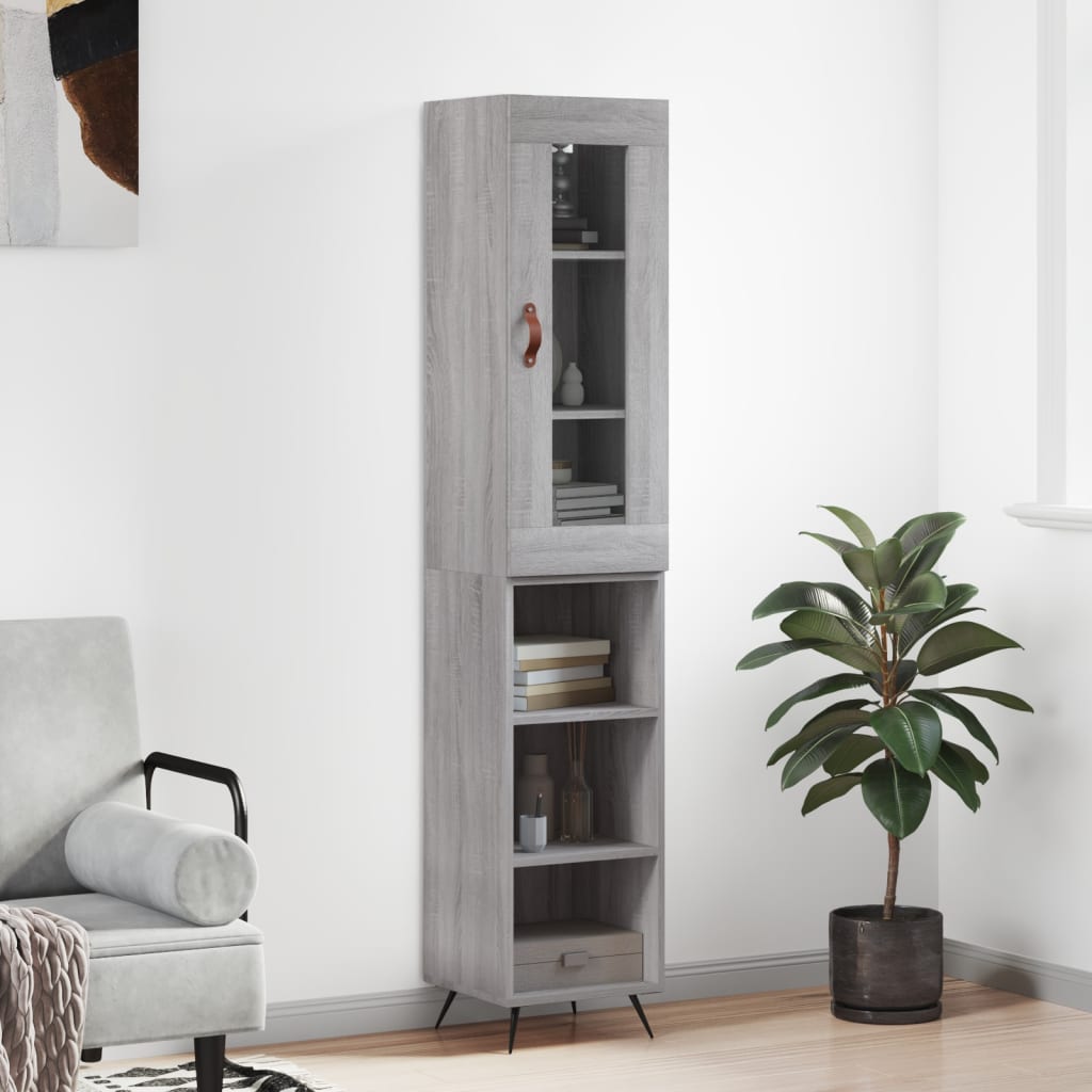 vidaXL Skříň highboard šedá sonoma 34,5 x 34 x 180 cm kompozitní dřevo