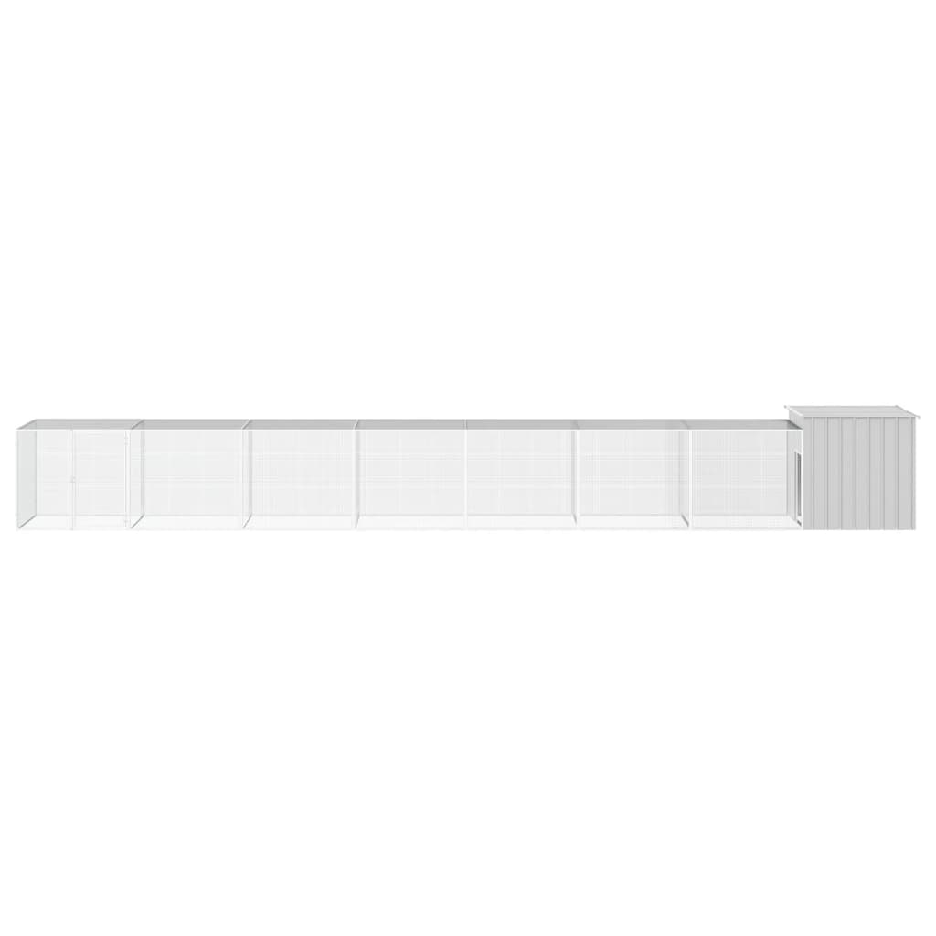 vidaXL Klec pro kuřata šedá 800 x 91 x 100 cm pozinkovaná ocel